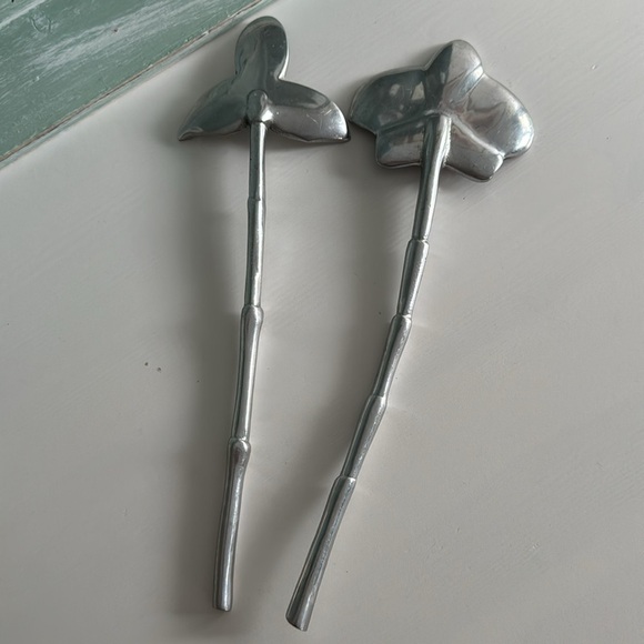 Mariposa Floral Salad Serving Utensils Made in Mexico - Picture 4 of 5